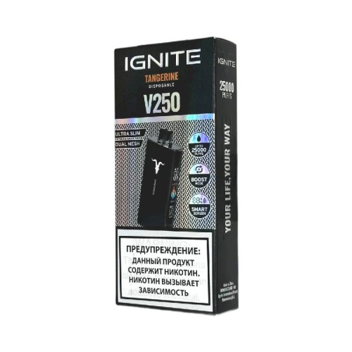 Электронная сигарета Ignite V250 Black 25000 - Tangerine (Мандарин)